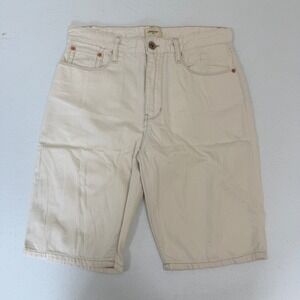 Bellerose Padro21 Cream Denim Shorts Mens Size 16 Off-White Longline Cotton 6113